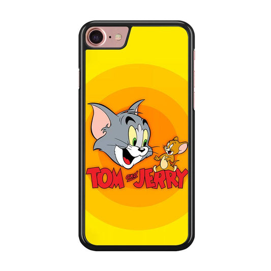Tom and Jerry Yellow iPhone SE 2020 Case-Rubber / Black (2D Case)-Xtracase