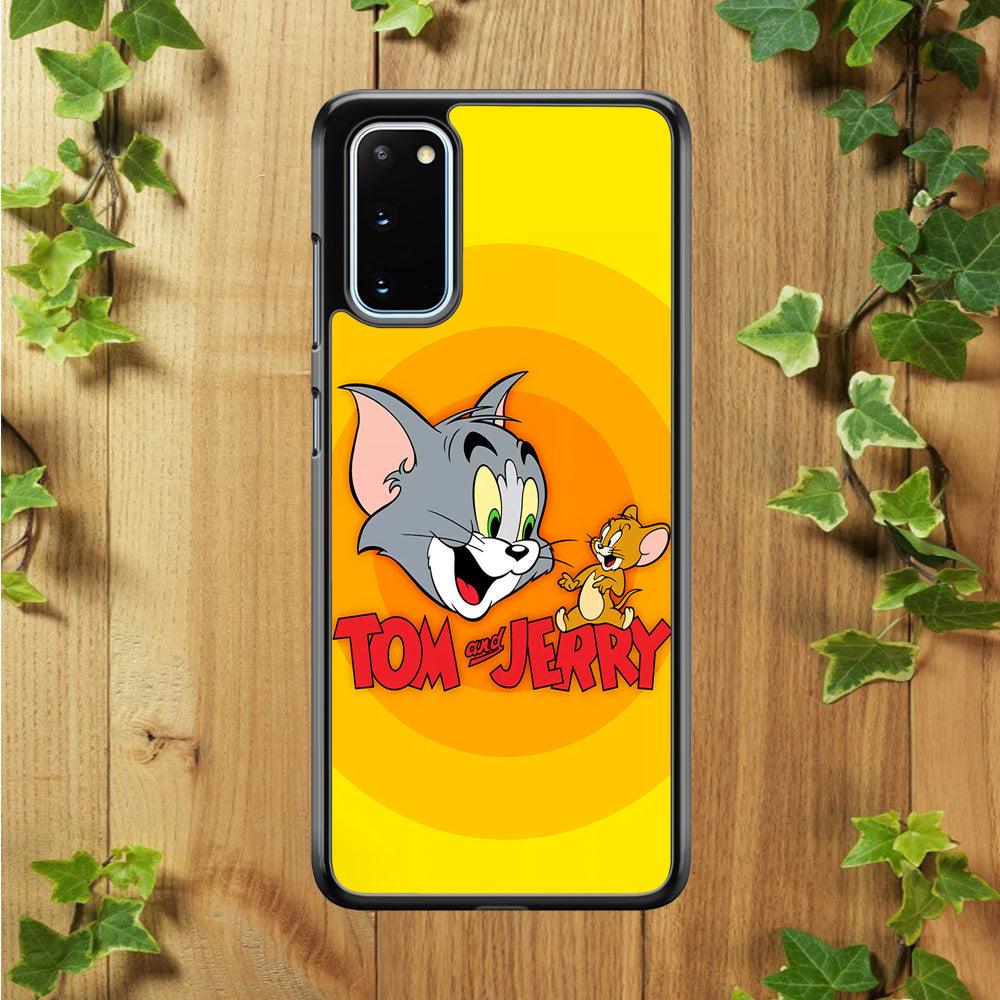 Tom and Jerry Yellow Samsung Galaxy S20 Case-Rubber / White (2D Case)-Xtracase