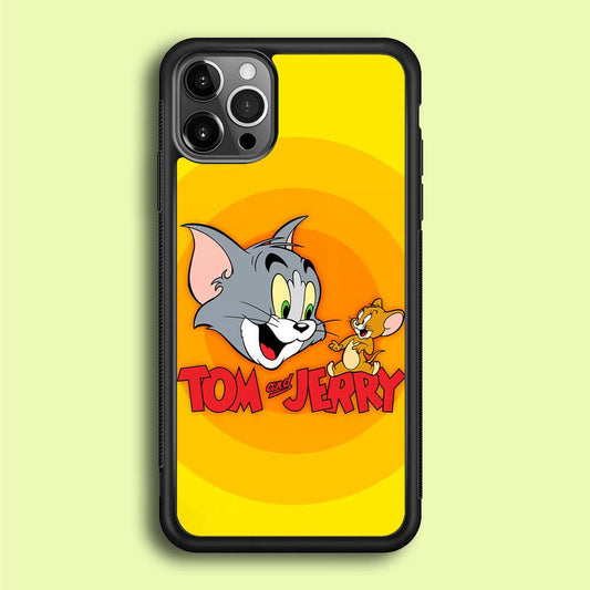 Tom and Jerry Yellow iPhone 12 Pro Max Case-Rubber / Black (2D Case)-Xtracase
