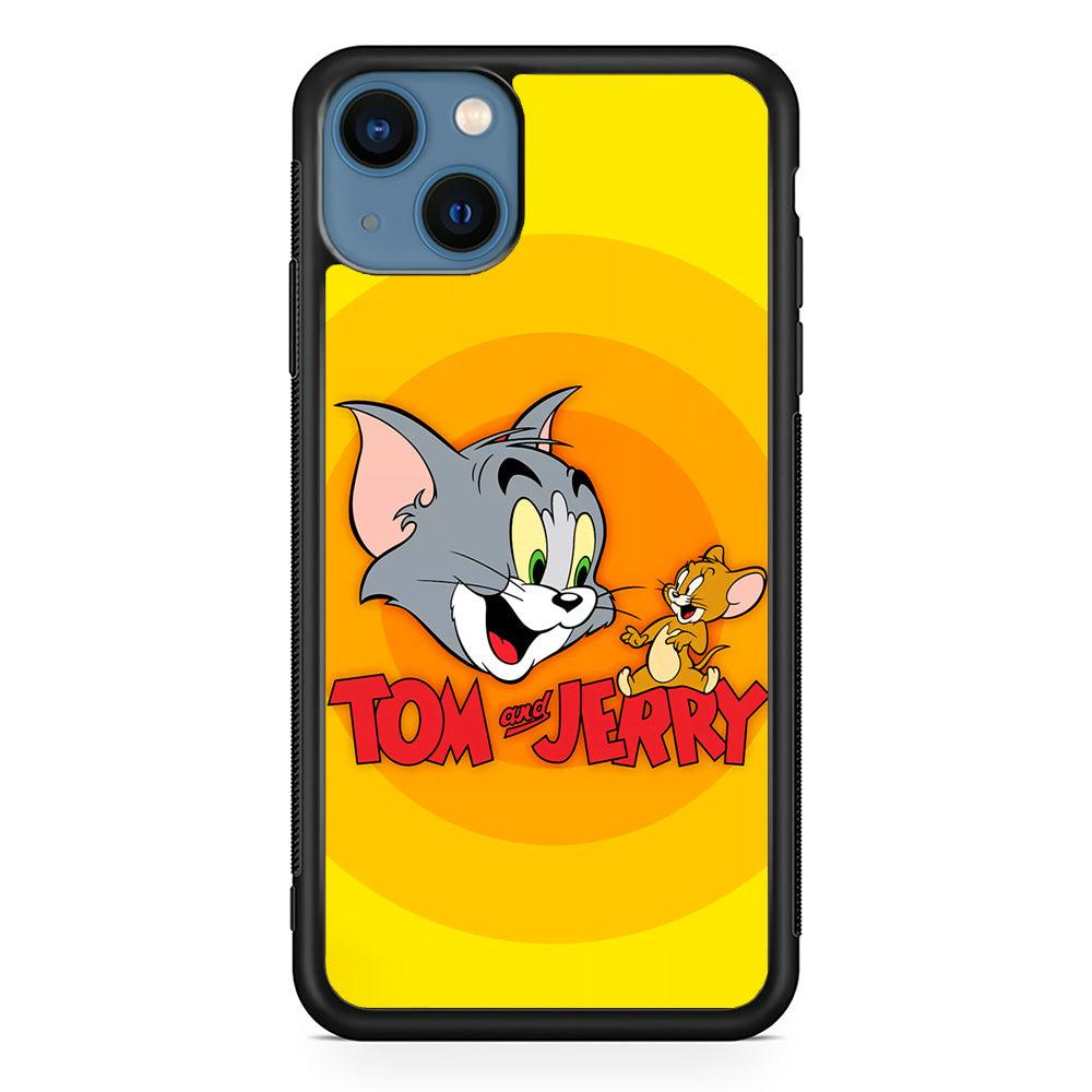 Tom and Jerry Yellow iPhone 13 Mini Case-Rubber / Black (2D Case)-Xtracase