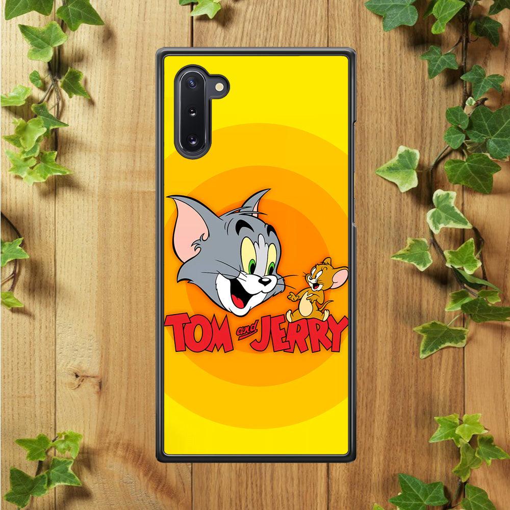 Tom and Jerry Yellow Samsung Galaxy Note 10 Case-Rubber / White (2D Case)-Xtracase