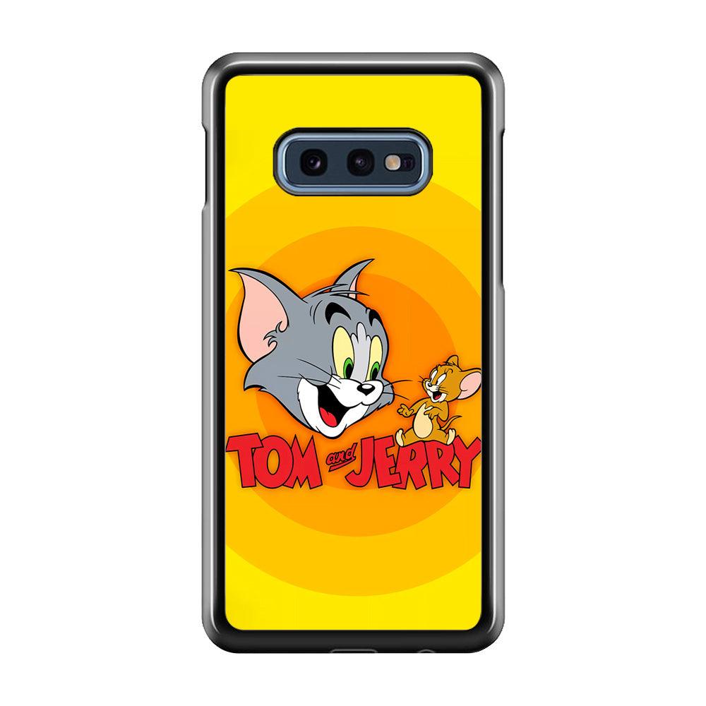 Tom and Jerry Yellow Samsung Galaxy S10E Case-Rubber / Black (2D Case)-Xtracase