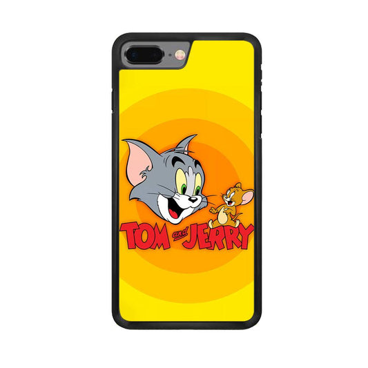 Tom and Jerry Yellow iPhone 8 Plus Case-Rubber / Black (2D Case)-Xtracase