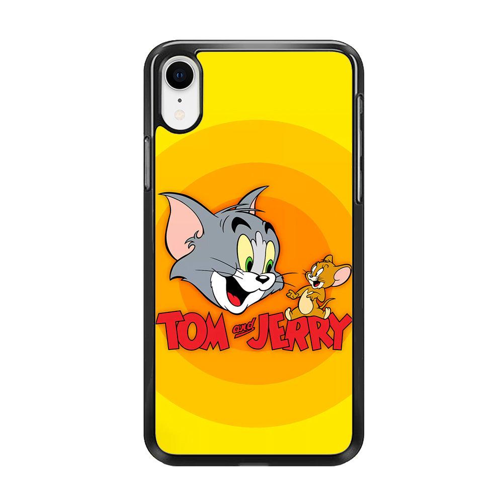 Tom and Jerry Yellow iPhone XR Case-Rubber / Black (2D Case)-Xtracase