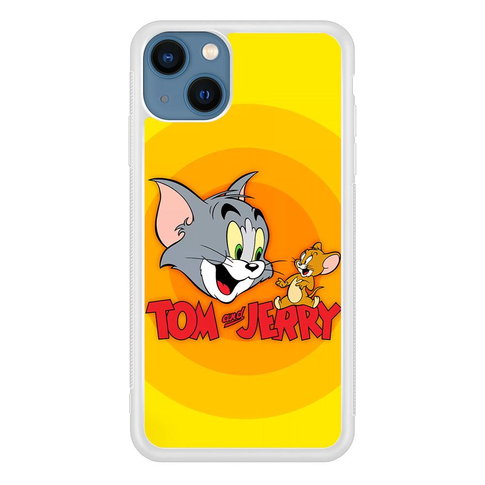 Tom and Jerry Yellow iPhone 13 Case-Rubber / White (2D Case)-Xtracase