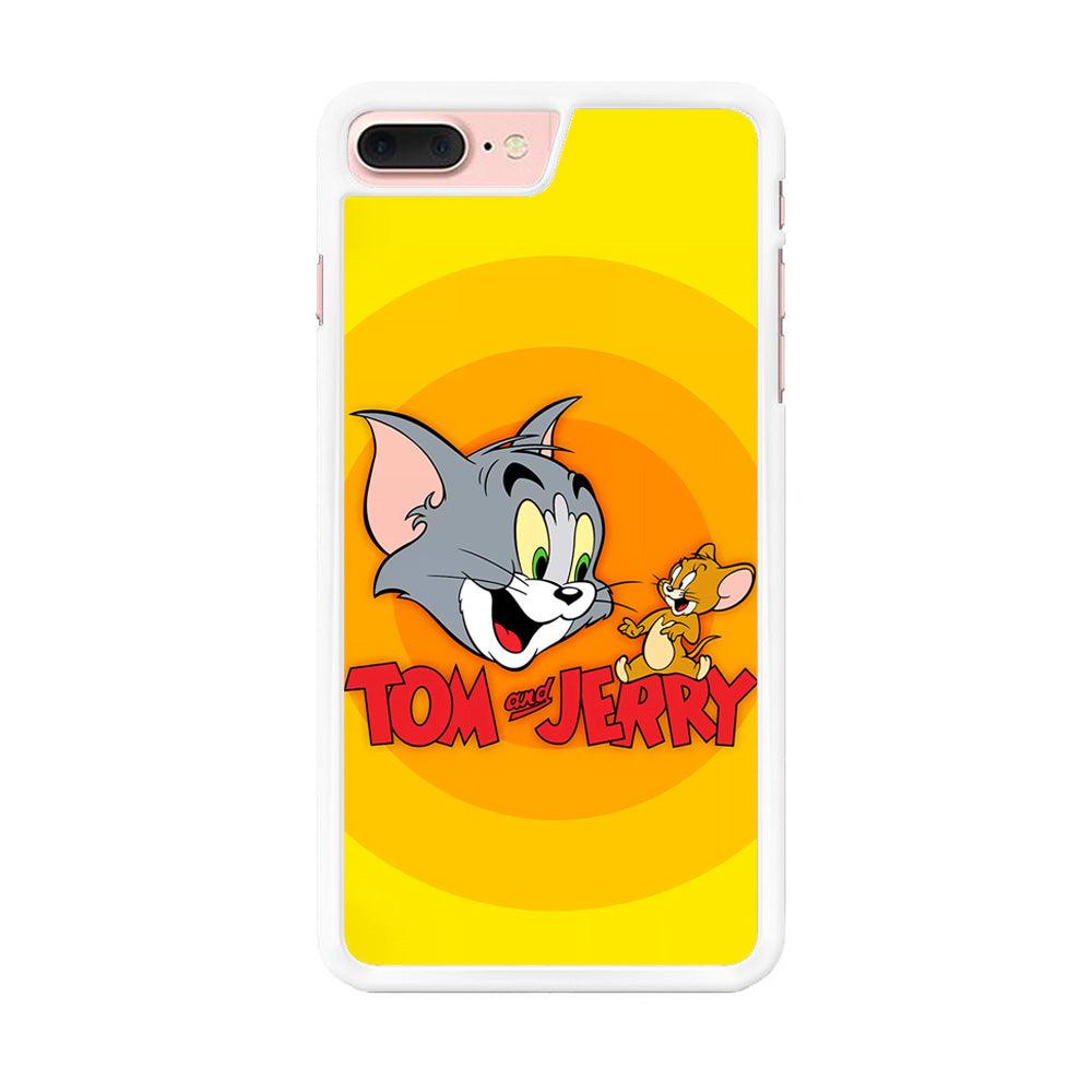 Tom and Jerry Yellow iPhone 8 Plus Case-Rubber / White (2D Case)-Xtracase