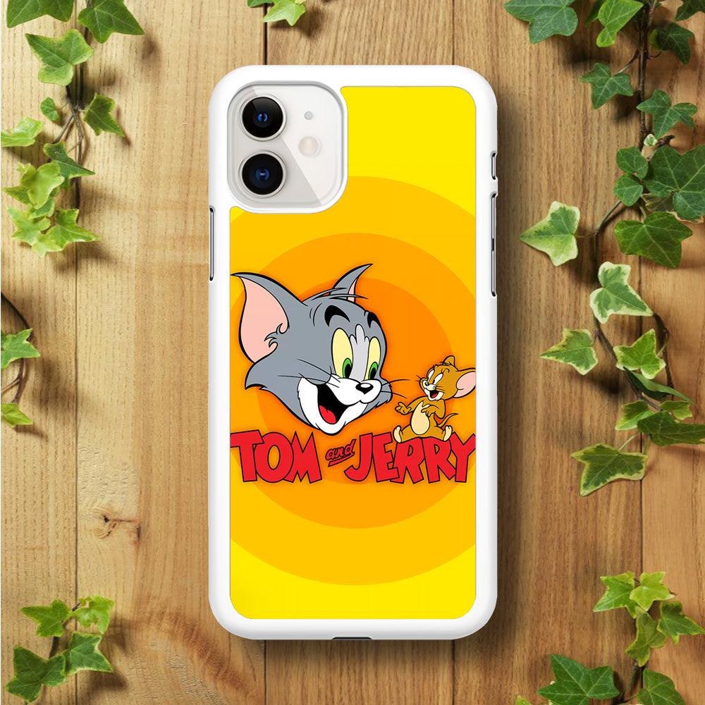 Tom and Jerry Yellow iPhone 11 Case-Rubber / White (2D Case)-Xtracase