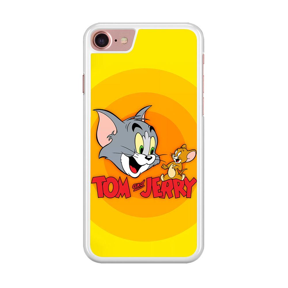 Tom and Jerry Yellow iPhone SE 2020 Case-Rubber / White (2D Case)-Xtracase