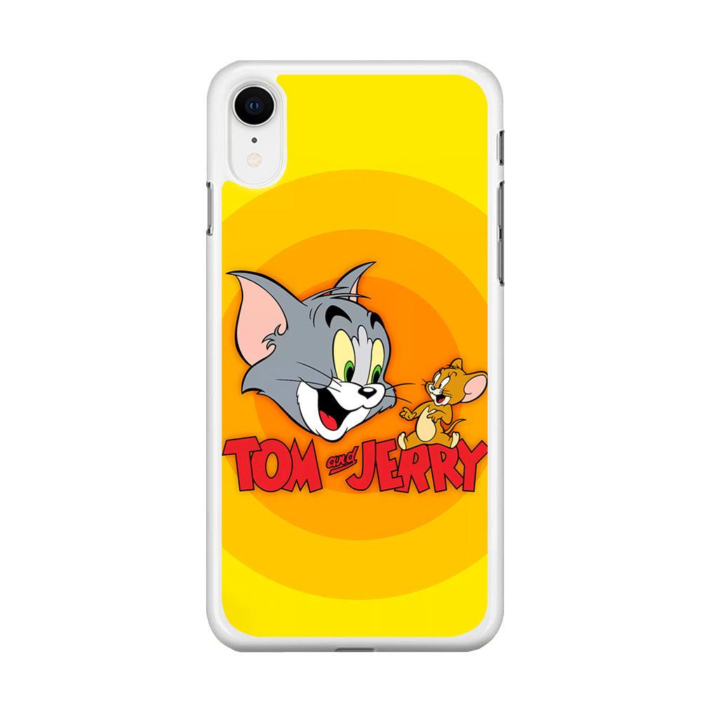 Tom and Jerry Yellow iPhone XR Case-Rubber / White (2D Case)-Xtracase