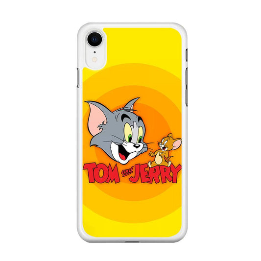Tom and Jerry Yellow iPhone XR Case-Rubber / White (2D Case)-Xtracase