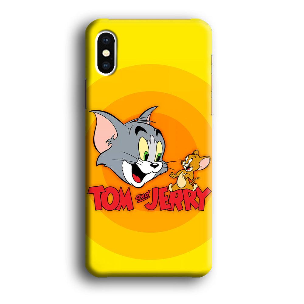 Tom and Jerry Yellow iPhone Xs Case-Plastic / Full Wrap (3D Case)-Xtracase