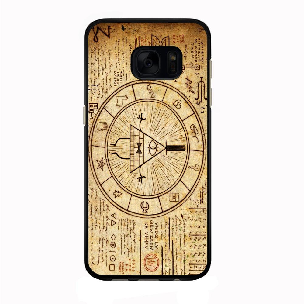 Treasure Map Gravity Falls Samsung Galaxy S7 Edge Case-Rubber / Black (2D Case)-Xtracase