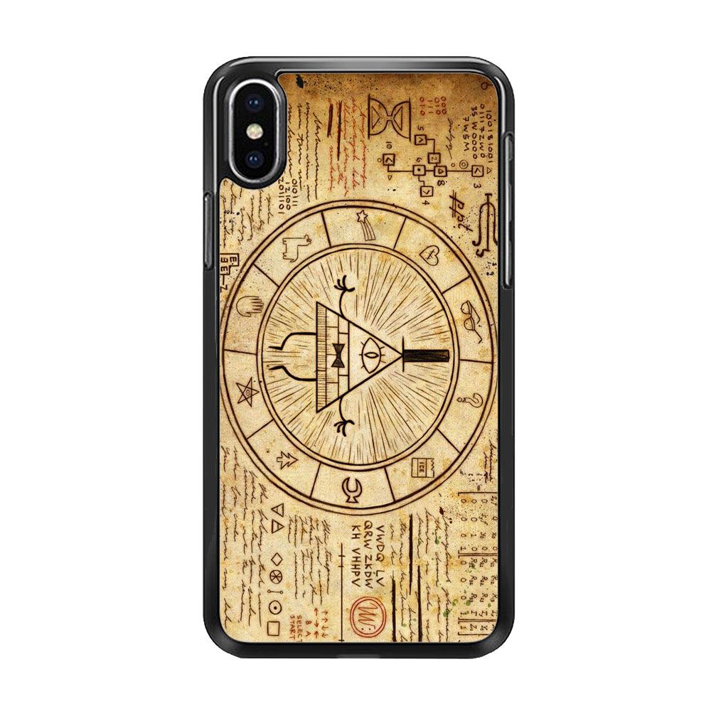 Treasure Map Gravity Falls iPhone Xs Case-Rubber / Black (2D Case)-Xtracase