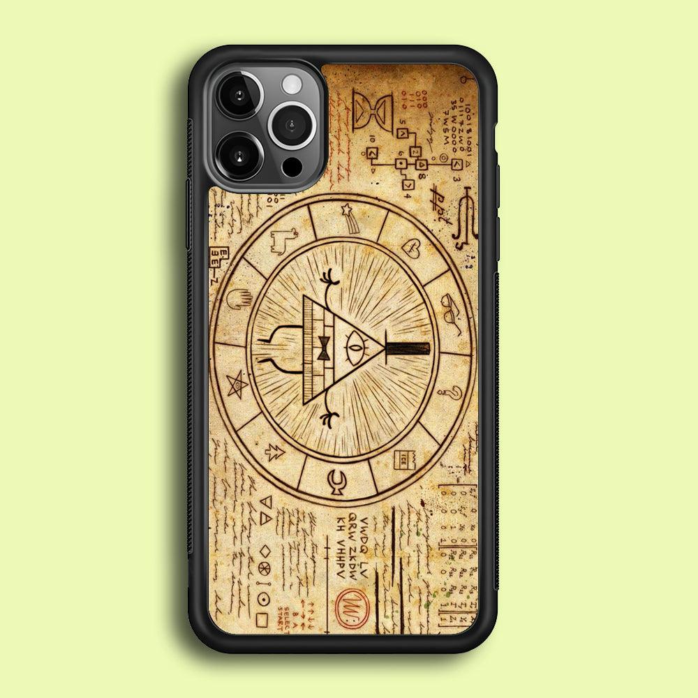 Treasure Map Gravity Falls iPhone 12 Pro Max Case-Rubber / Black (2D Case)-Xtracase