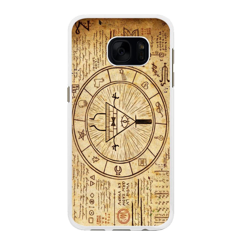 Treasure Map Gravity Falls Samsung Galaxy S7 Edge Case-Rubber / White (2D Case)-Xtracase
