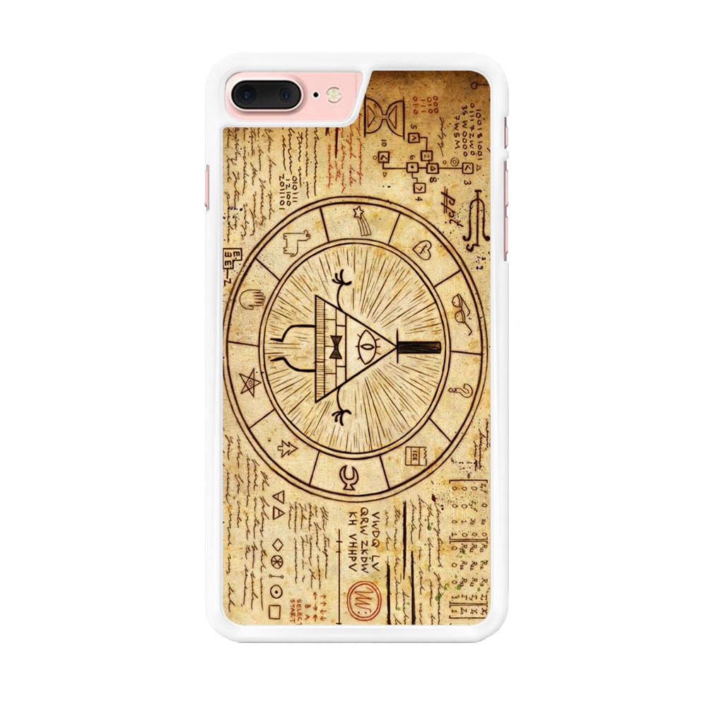 Treasure Map Gravity Falls iPhone 8 Plus Case-Rubber / White (2D Case)-Xtracase