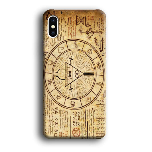 Treasure Map Gravity Falls iPhone Xs Case-Plastic / Full Wrap (3D Case)-Xtracase