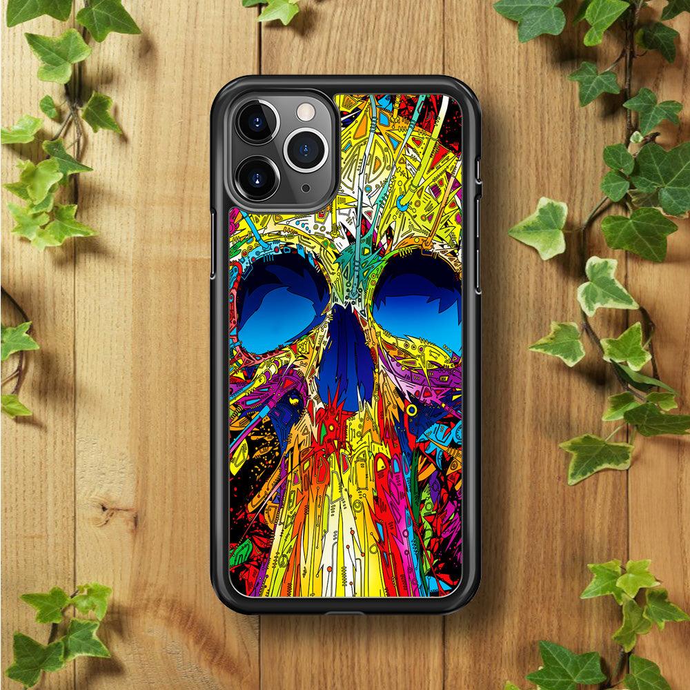 Trippy Skull Abstract iPhone 11 Pro Case-Rubber / Black (2D Case)-Xtracase