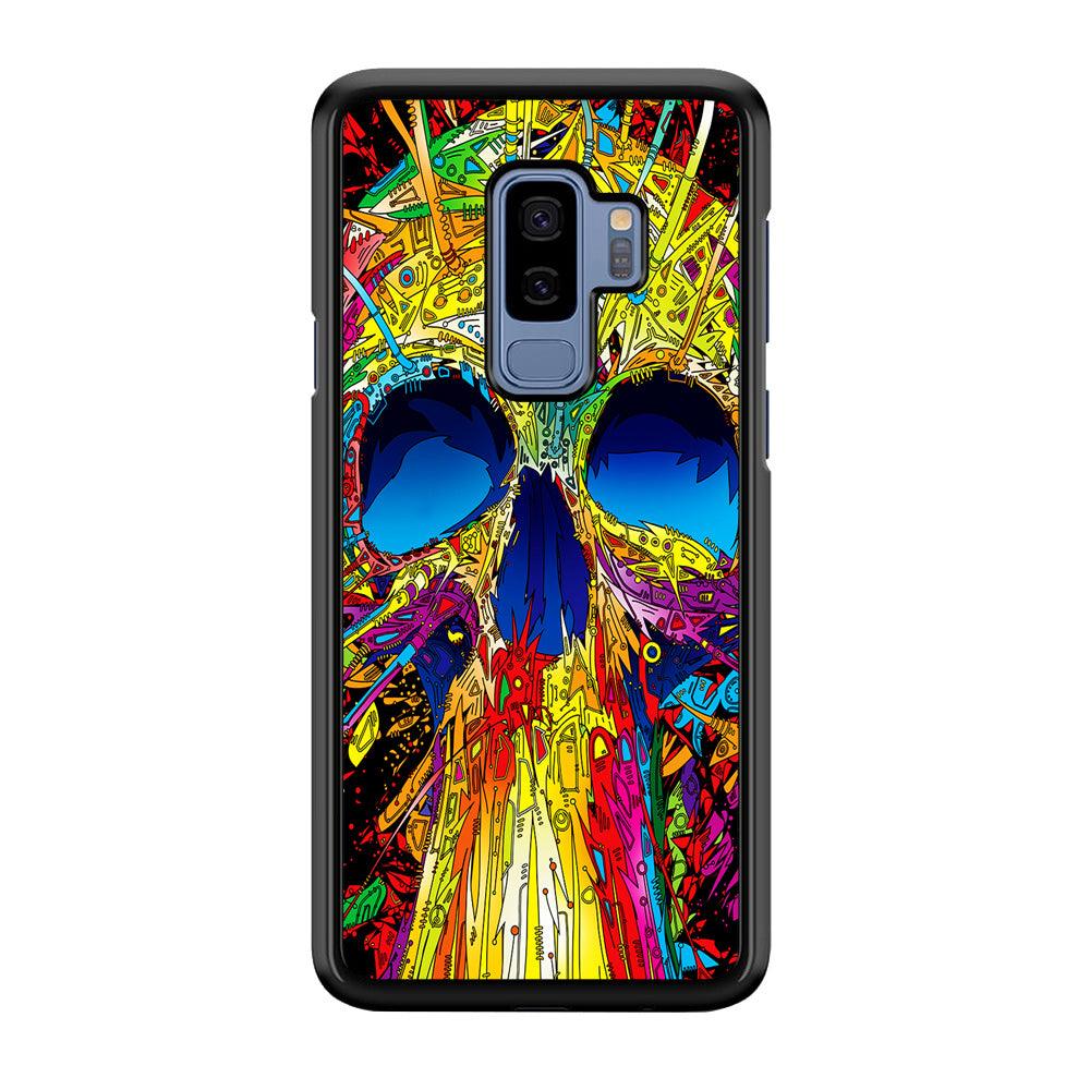 Trippy Skull Abstract Samsung Galaxy S9 Plus Case-Rubber / Black (2D Case)-Xtracase