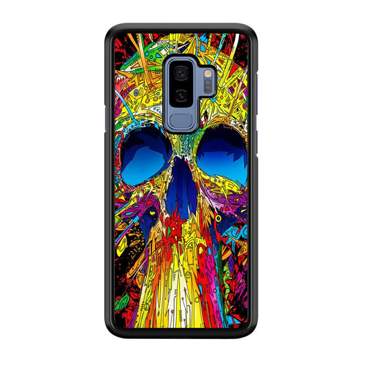 Trippy Skull Abstract Samsung Galaxy S9 Plus Case-Rubber / Black (2D Case)-Xtracase