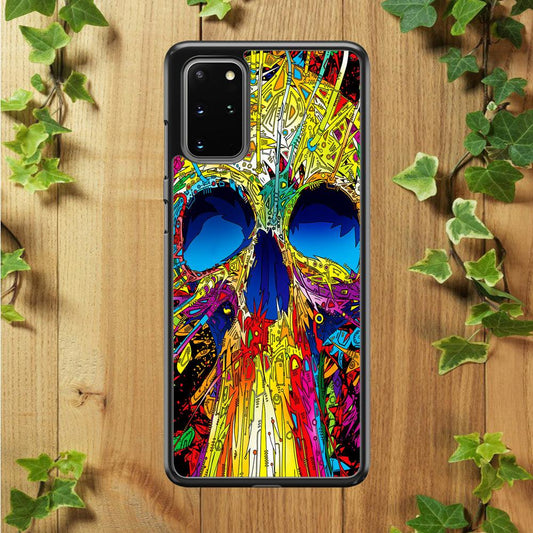 Trippy Skull Abstract Samsung Galaxy S20 Plus Case-Rubber / Black (2D Case)-Xtracase