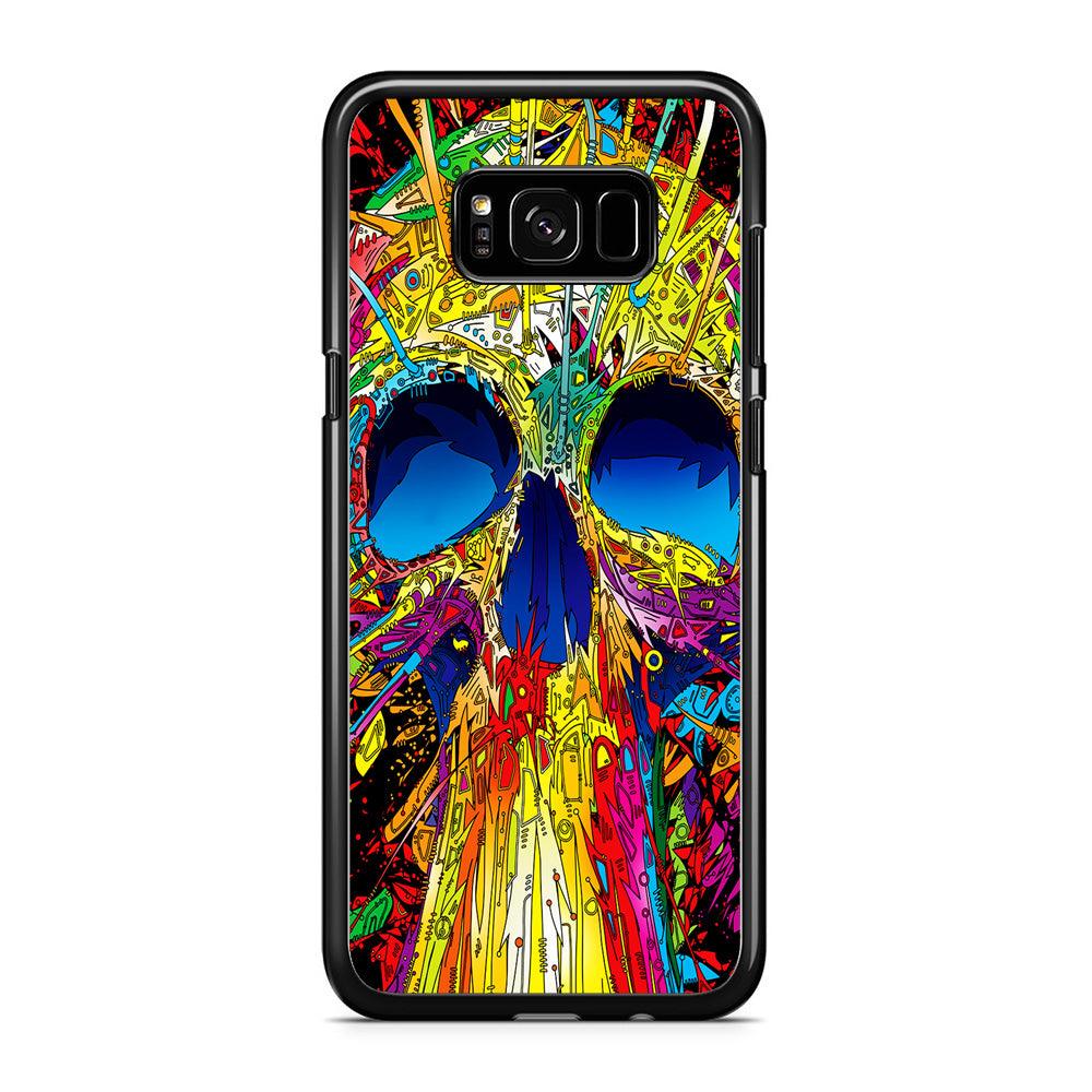 Trippy Skull Abstract Samsung Galaxy S8 Case-Rubber / Black (2D Case)-Xtracase
