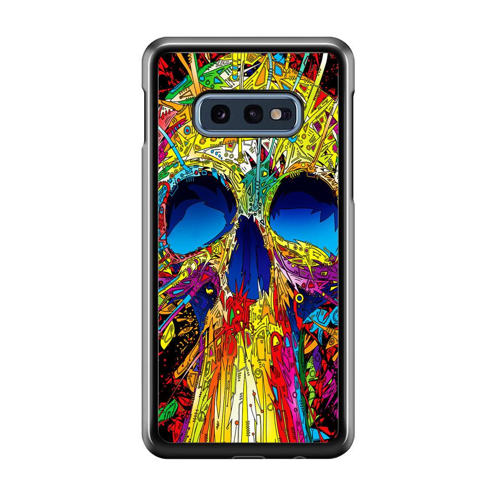 Trippy Skull Abstract Samsung Galaxy S10E Case-Rubber / Black (2D Case)-Xtracase