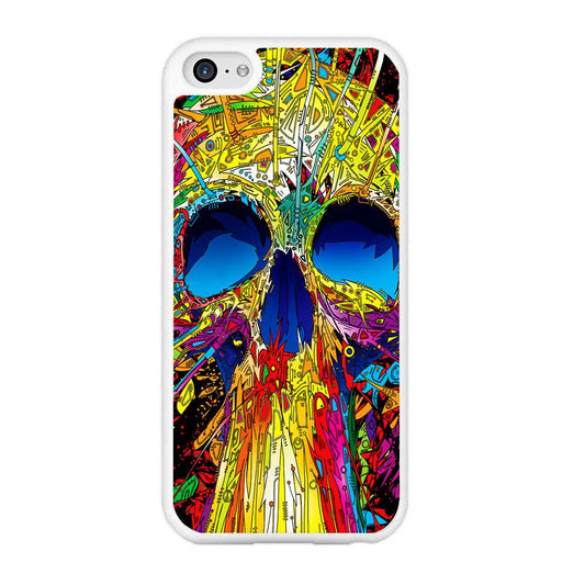 Trippy Skull Abstract iPhone 5 | 5s Case-Rubber / White (2D Case)-Xtracase