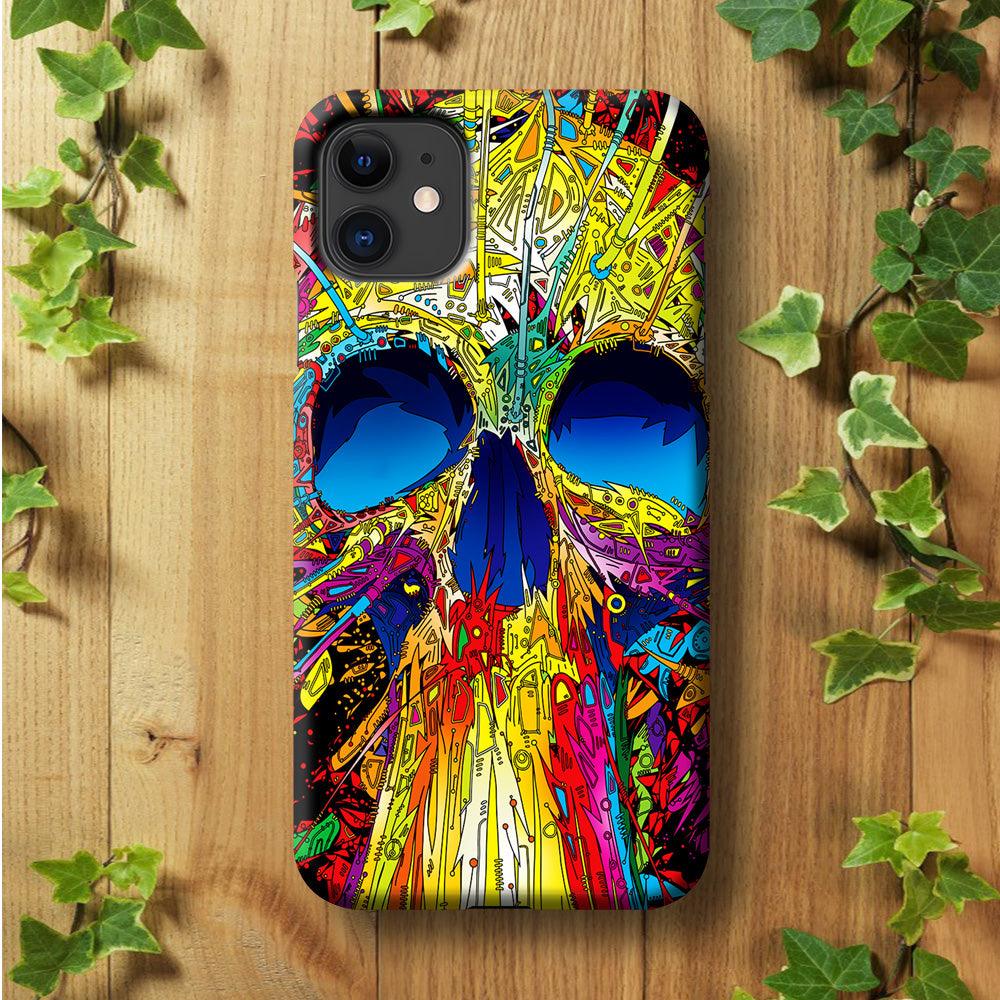 Trippy Skull Abstract iPhone 11 Case-Plastic / Full Wrap (3D Case)-Xtracase