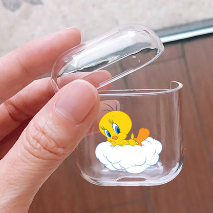 Tweety Cartoon Hard Plastic Protective Clear Case Cover For Apple Airpods