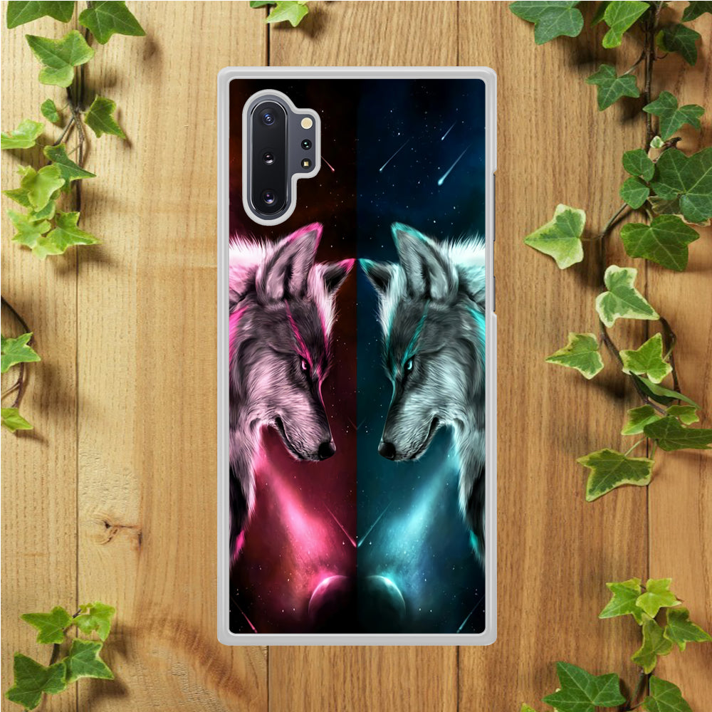 Two Wolf Red Blue Galaxy Samsung Galaxy Note 10 Plus Case