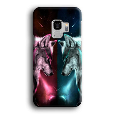 Two Wolf Red Blue Galaxy Samsung Galaxy S9 Case