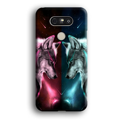 Two Wolf Red Blue Galaxy LG G5 3D Case