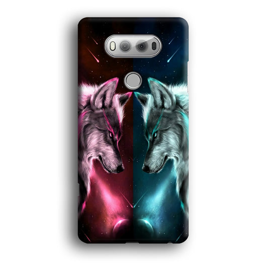 Two Wolf Red Blue Galaxy LG V20 3D Case