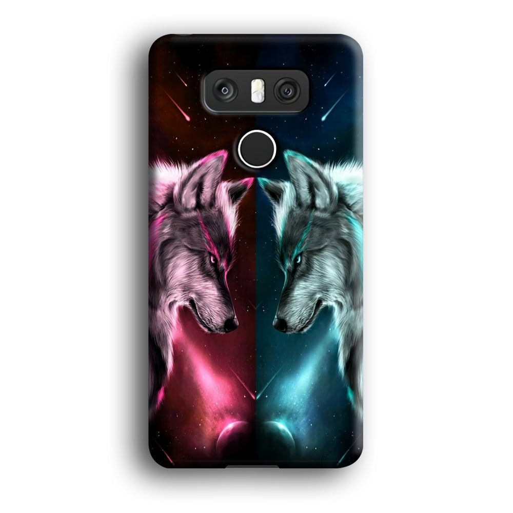 Two Wolf Red Blue Galaxy LG G6 3D Case