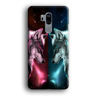 Two Wolf Red Blue Galaxy LG G7 ThinQ 3D Case