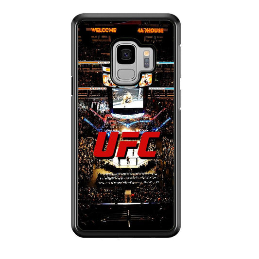 UFC Ring Background Samsung Galaxy S9 Case-Rubber / White (2D Case)-Xtracase