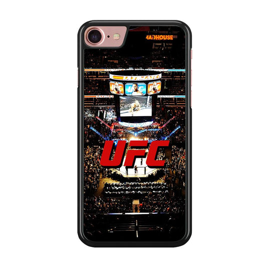 UFC Ring Background iPhone SE 2020 Case-Rubber / Black (2D Case)-Xtracase