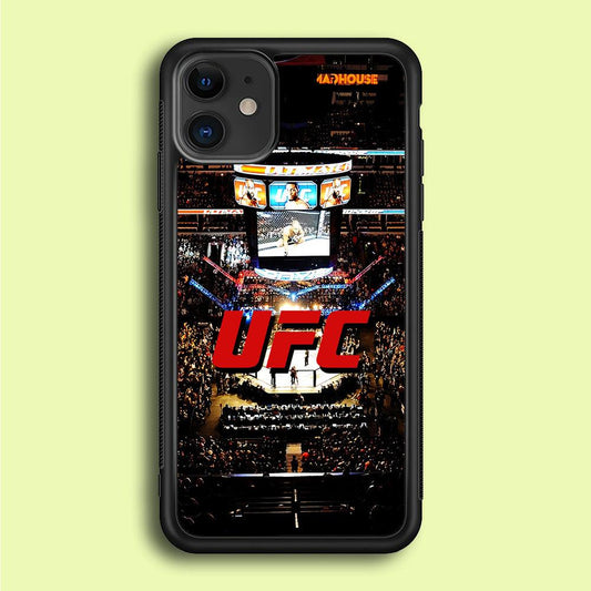 UFC Ring Background iPhone 12 Case-Rubber / Black (2D Case)-Xtracase
