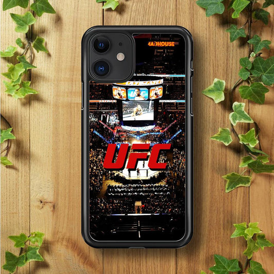UFC Ring Background iPhone 11 Case-Rubber / Black (2D Case)-Xtracase