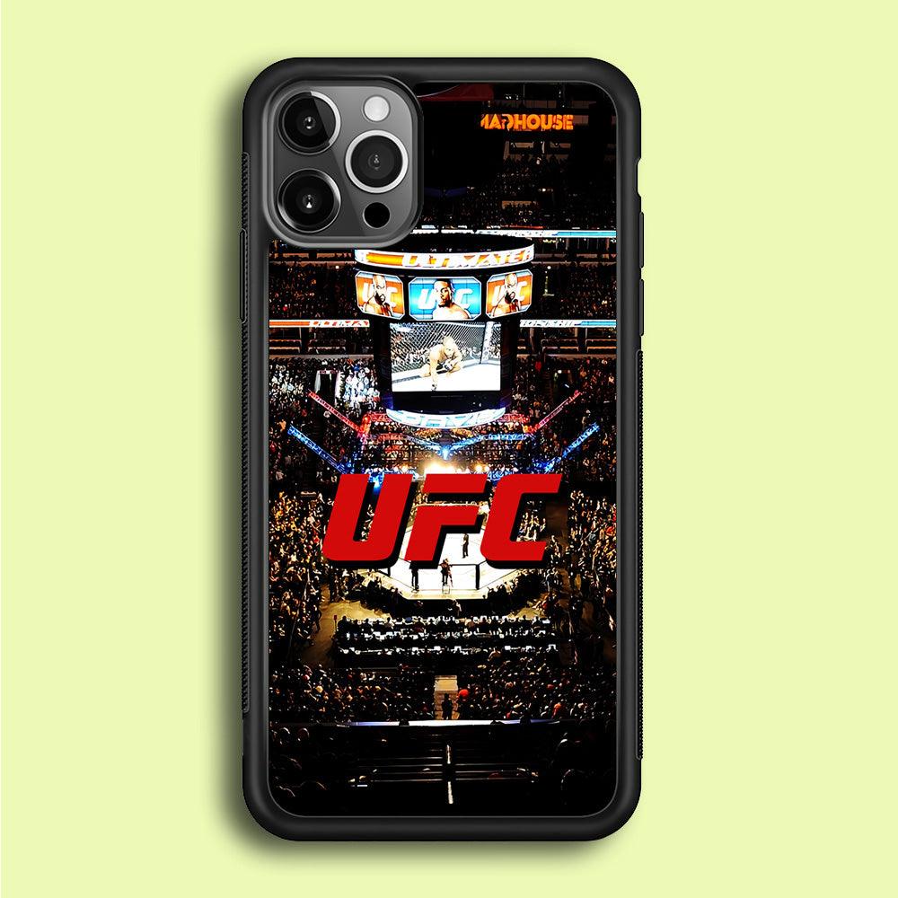 UFC Ring Background iPhone 12 Pro Max Case-Rubber / Black (2D Case)-Xtracase