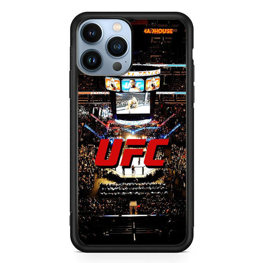 UFC Ring Background iPhone 13 Pro Max Case-Rubber / Black (2D Case)-Xtracase