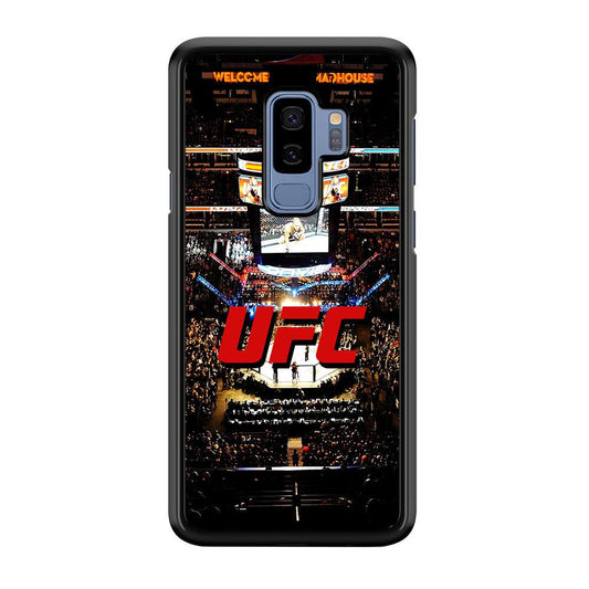 UFC Ring Background Samsung Galaxy S9 Plus Case-Rubber / White (2D Case)-Xtracase