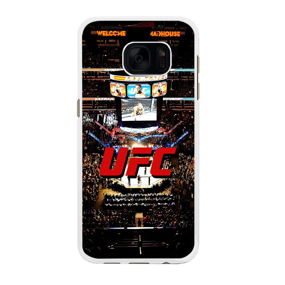UFC Ring Background Samsung Galaxy S7 Edge Case-Rubber / White (2D Case)-Xtracase