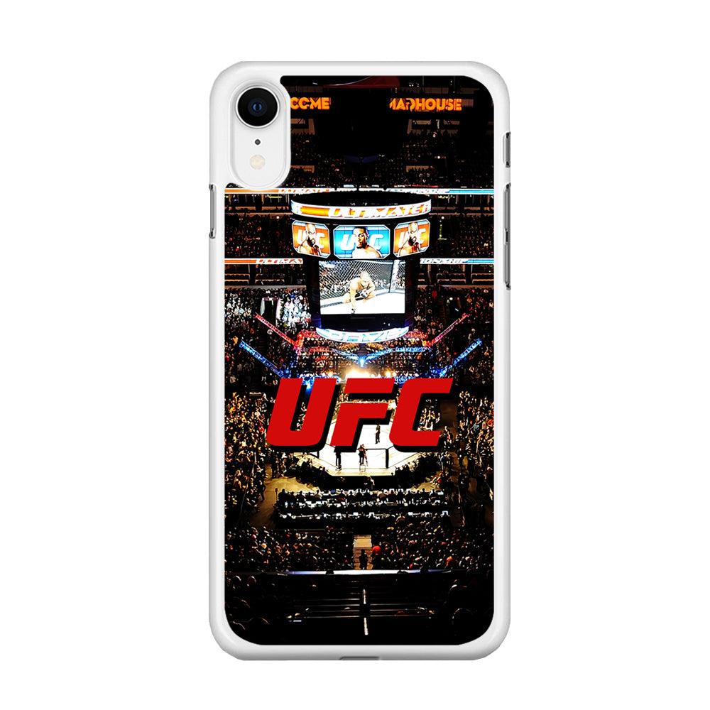 UFC Ring Background iPhone XR Case-Rubber / White (2D Case)-Xtracase