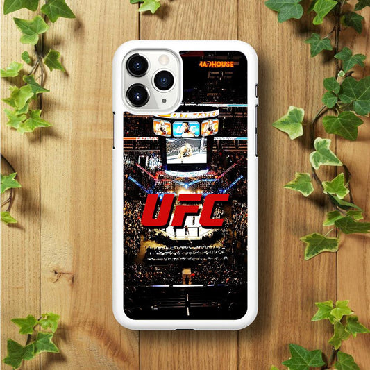 UFC Ring Background iPhone 11 Pro Max Case-Rubber / White (2D Case)-Xtracase