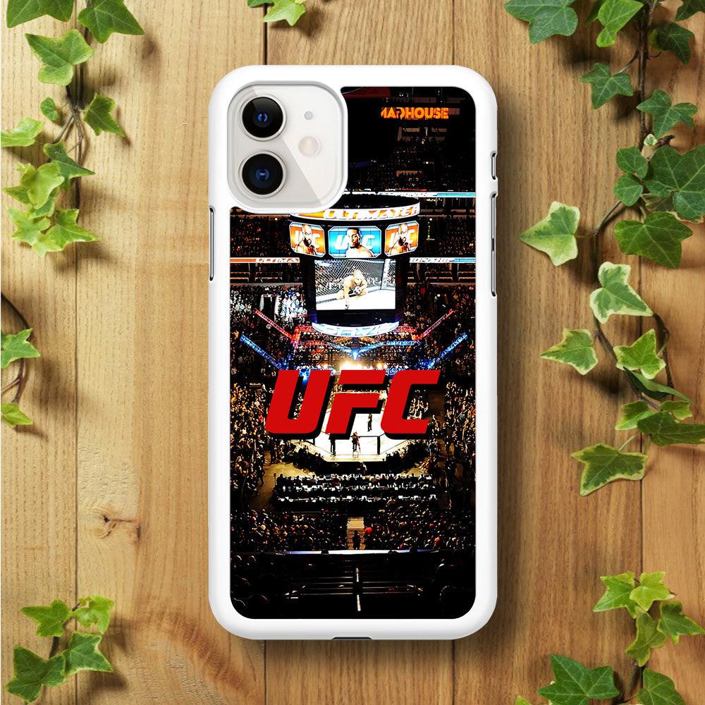 UFC Ring Background iPhone 11 Case-Rubber / White (2D Case)-Xtracase