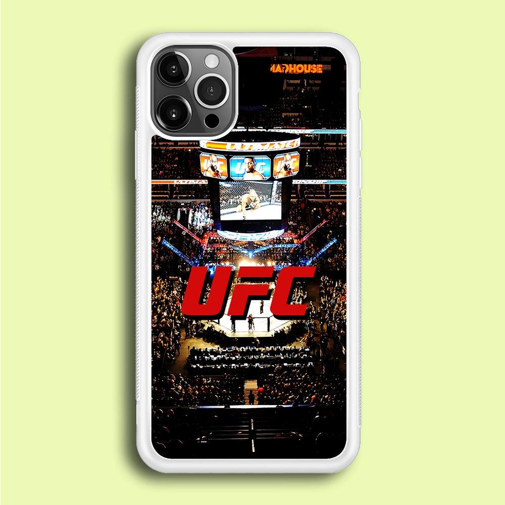 UFC Ring Background iPhone 12 Pro Case-Rubber / White (2D Case)-Xtracase