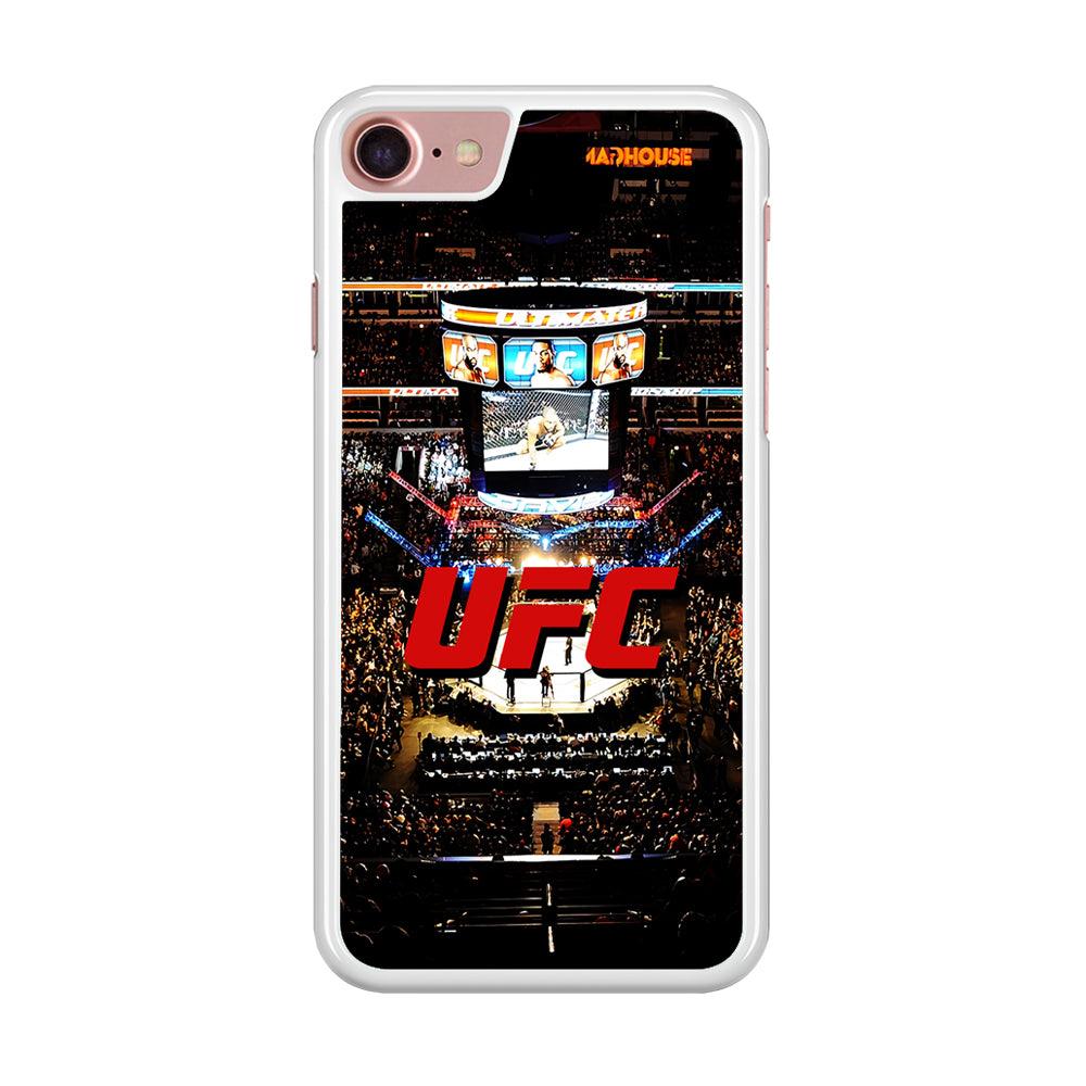 UFC Ring Background iPhone SE 2020 Case-Rubber / White (2D Case)-Xtracase