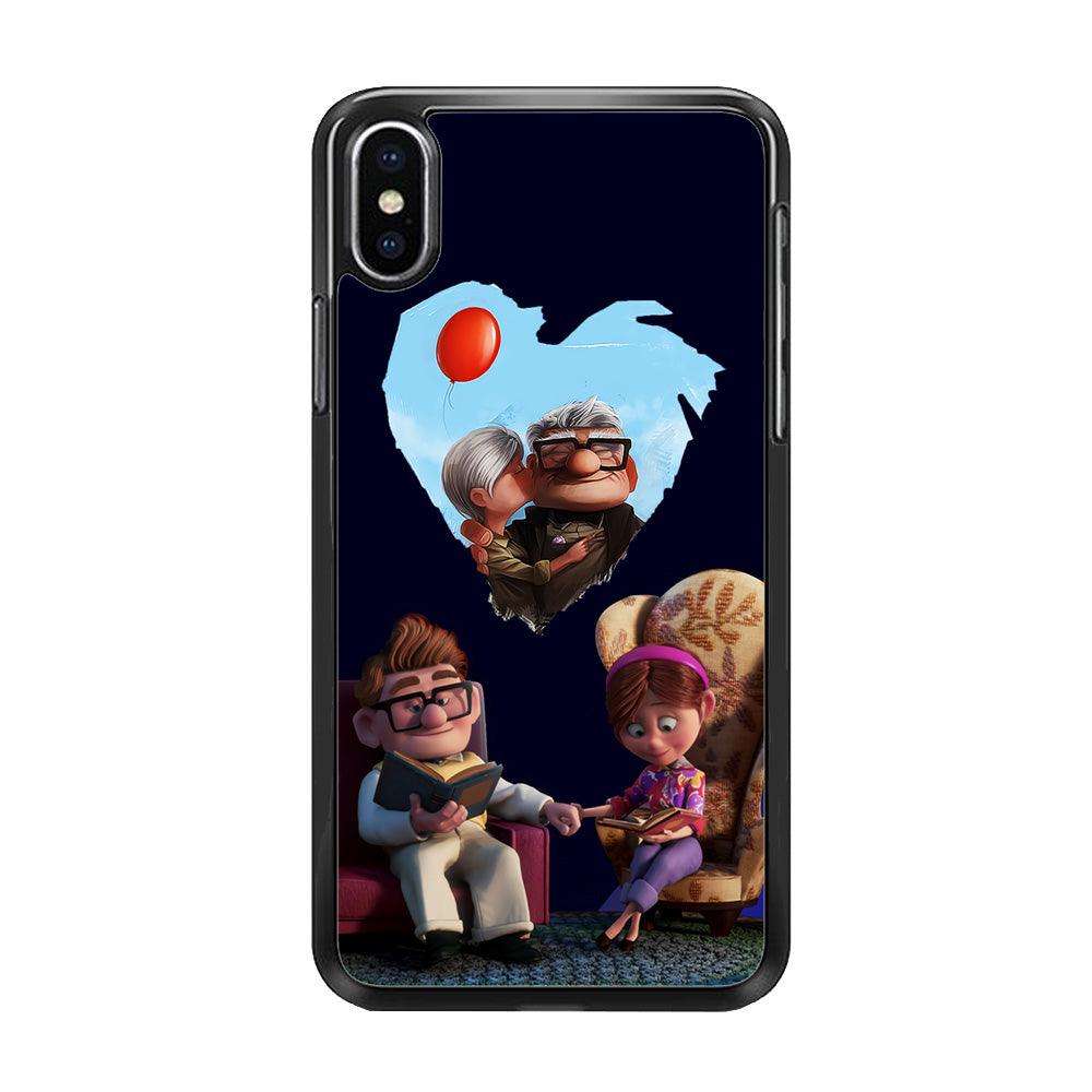 UP Ellie Carl True Love iPhone X Case-Rubber / Black (2D Case)-Xtracase